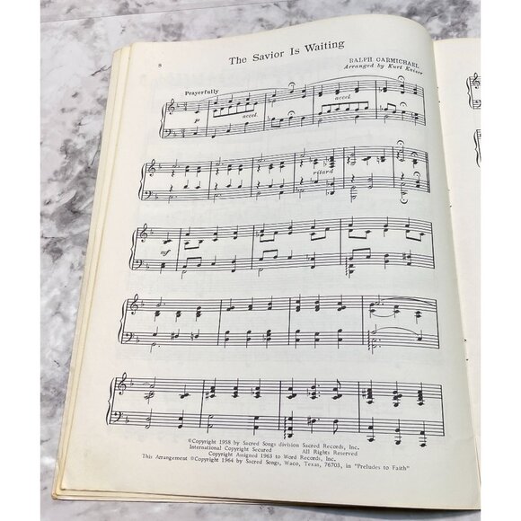 Preludes To Faith Piano Solos Songbook Sacred Songs Kurt Kaiser Vintage 1960s - Picture 6 of 8